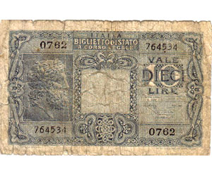 Vecchie e antiche banconote della lira.