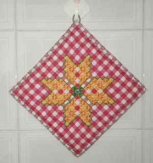 Presine per cucina ricamata